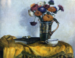 Flowers and a Silk Drapery